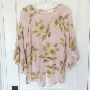 Lauren Conrad large blossom flower top blouse